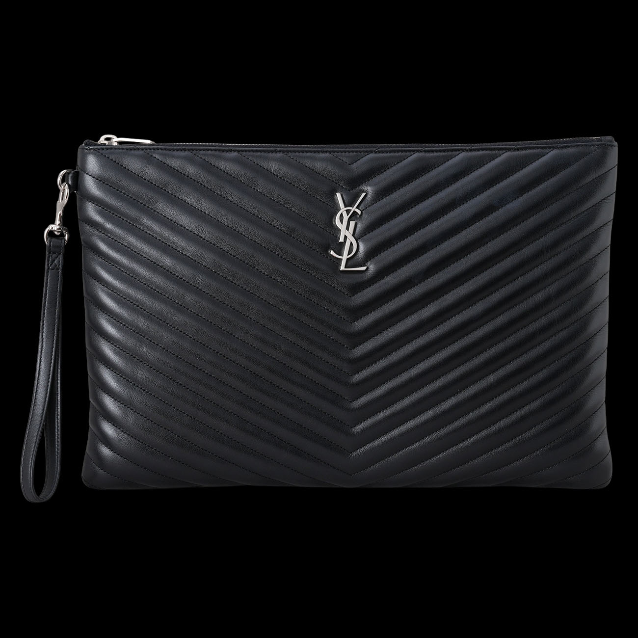 YVES SAINT LAURENT(USED)생로랑 모노그램 쉐브론 클러치